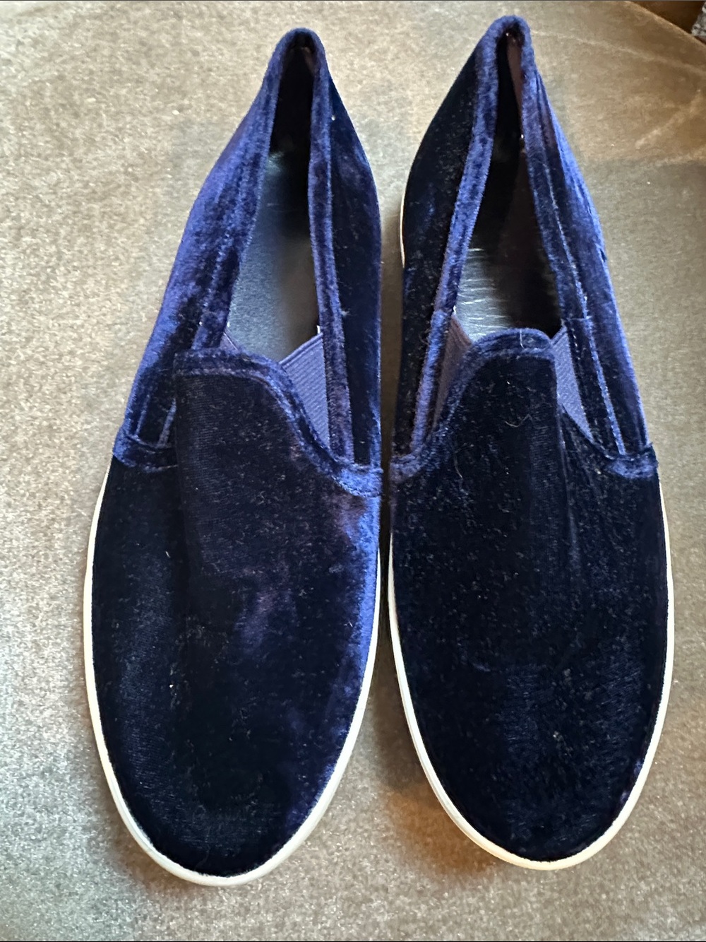 Joie Women's Velvet Slip-On Loafers in Navy Blue